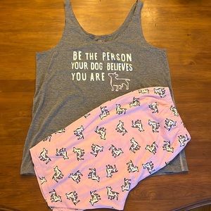 Hue brand pajama set with tank top and shorts.  Women’s XL. Gently used.